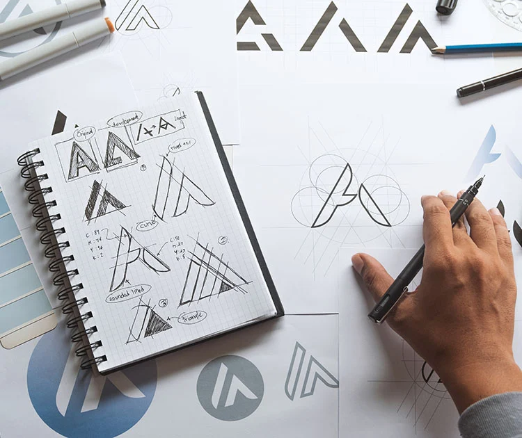 processus création d'un logo