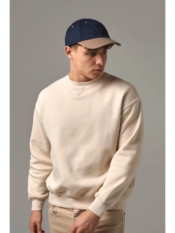 Casquette homme profil bas en coton brossé - 6 panneaux