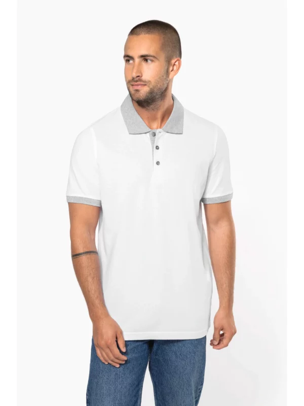 Polo piqué bicolore homme