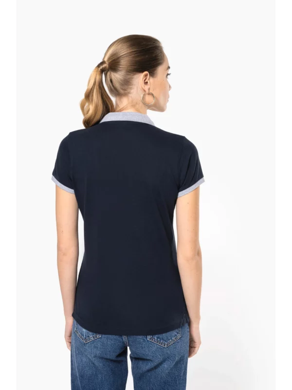 Polo piqué bicolore femme