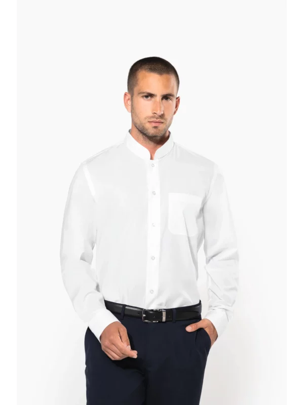 Chemise col mao manches longues
