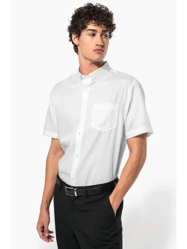 Chemise micro-sergé manches courtes sans repassage