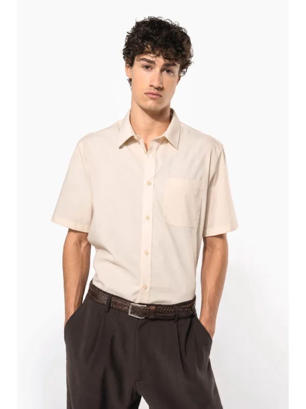 Chemise popeline polycoton manches courtes entretien facile homme