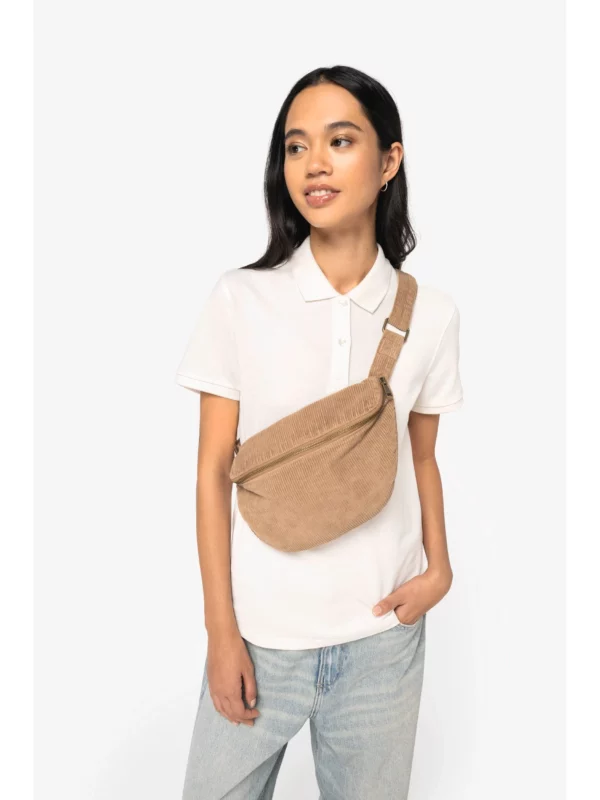 Banane écoresponsable délavée en velours côtelé