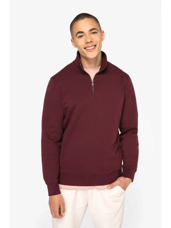 Sweat-shirt écoresponsable à col montant zippé homme