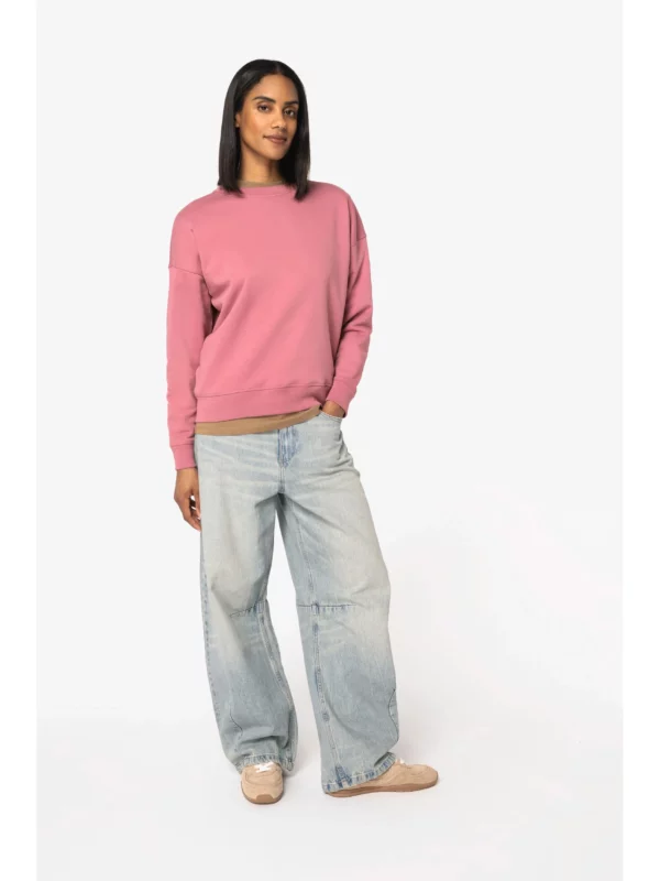 Sweat-shirt écoresponsable à col rond à épaules tombantes femme