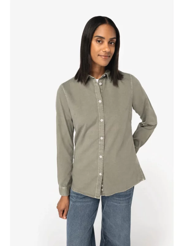 Chemise écoresponsable délavée femme