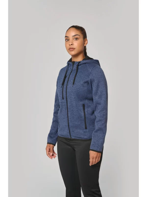 Veste à capuche chinée femme