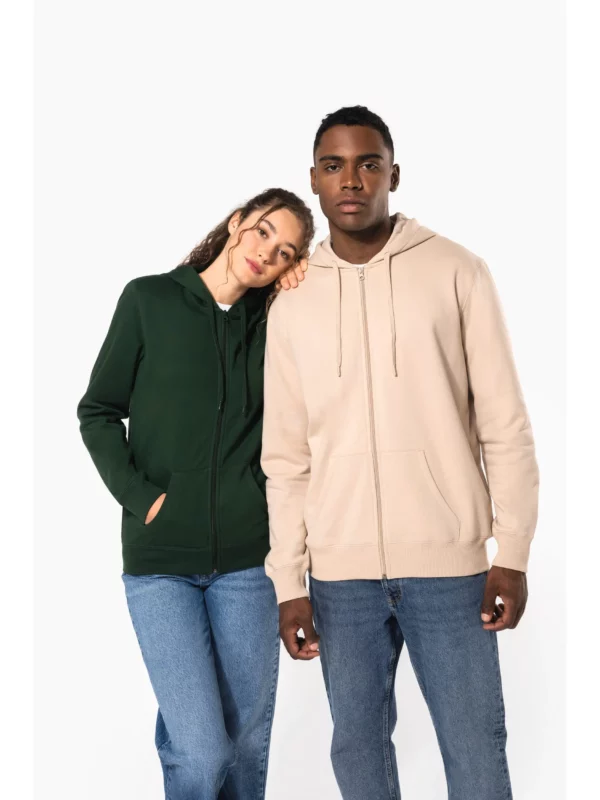 Sweat-shirt recyclé zippé à capuche unisexe